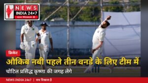 फाइल फोटो: रणजी ट्रॉफी 2024-25 में गेंदबाजी करते औकिब नबी। चित्र साभार: Tungtap / Wikimedia Commons, CC BY-SA 4.0
